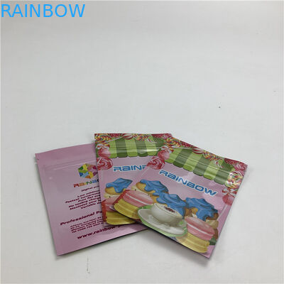 bolso sellado tres lados superficial brillante plástico del papel de aluminio del bolso plano de la cremallera 3.5g para la nuez de la carne de coco de las galletas