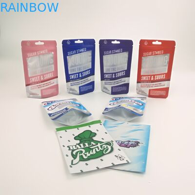 Los bolsos modificados para requisitos particulares del muchacho de la selva de Runtz de las galletas de las bolsitas de la prueba del niño de 3.5g 7g se colocan encima de Doypack con las cremalleras dobles