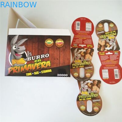 Píldoras sexuales del aumento que empaquetan tarjetas máximas de la ampolla del rinoceronte 150K 3D con la caja de papel para la cápsula del sexo del polvo