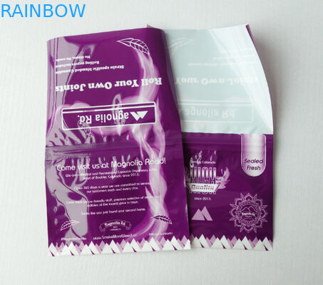 Bolsa de tabaco rodante libre de Preroll de la muestra con la bolsa de tabaco adhesiva 50g con la cremallera