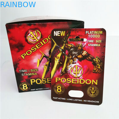 Tarjeta de papel sexual de 69 reforzadores masculinos y caja de empaquetado en existencia con la bala