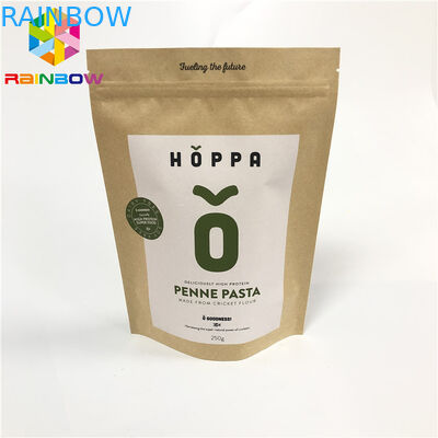 Soporte que se puede volver a sellar impreso de encargo de las bolsas de papel de Brown Kraft encima de la bolsa de empaquetado del papel ziplock