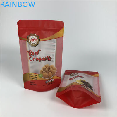 El empaquetado desigual de la carne de vaca del mini de la cantidad de la impresión bocado digital de la galleta se levanta el bolso de la cremallera con la ventana clara