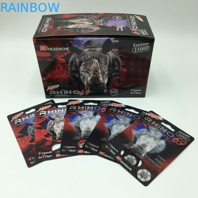 Rinoceronte del PVC los 60*80cm de la cápsula de la píldora 69 tarjetas de empaquetado 3D