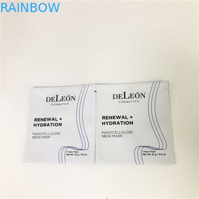 Bolso de empaquetado poner crema de la máscara del bolso de Customzed de la muestra de la pequeña muestra cosmética blanca plana de la bolsita