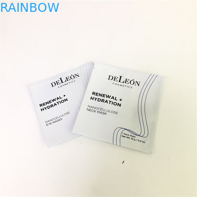 Bolso de empaquetado poner crema de la máscara del bolso de Customzed de la muestra de la pequeña muestra cosmética blanca plana de la bolsita