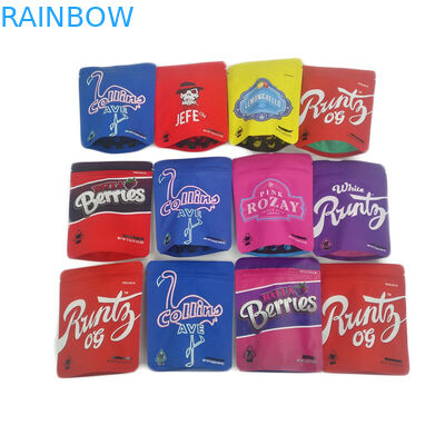 Las bolsas de plástico Ziplock de la hoja de la suave al tacto 3.5g huelen las galletas Jefe del mate 3.5g 7g Cannabies de la prueba que empaqueta aduana del bolso de Mylar