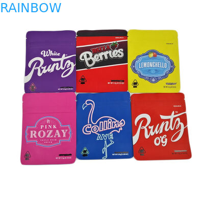 Las bolsas de plástico Ziplock de la hoja de la suave al tacto 3.5g huelen las galletas Jefe del mate 3.5g 7g Cannabies de la prueba que empaqueta aduana del bolso de Mylar