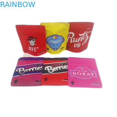 El bolso a prueba de niños comestible de empaquetado de Mylar de las galletas 3.5g de la bolsa de Cannabies de MOQ 500pcs de la suave al tacto de la prueba baja del olor modificó para requisitos particulares