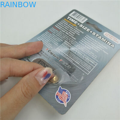 Tarjeta de acabado brillante del embalaje 3D del rinoceronte 7 los 9x12cm del aumento