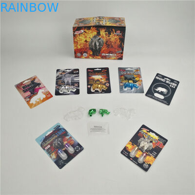 Tarjeta de acabado brillante del embalaje 3D del rinoceronte 7 los 9x12cm del aumento