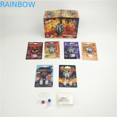 Tarjeta de acabado brillante del embalaje 3D del rinoceronte 7 los 9x12cm del aumento