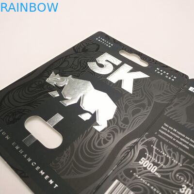 Tarjetas superficiales brillantes de papel de la ampolla de la cápsula del rinoceronte de los 9x12cm