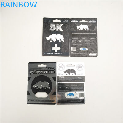 Tarjetas superficiales brillantes de papel de la ampolla de la cápsula del rinoceronte de los 9x12cm