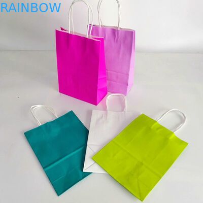 Bolsos de compras de papel de la cartulina de Kraft CMYK 350gsm con la manija