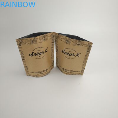 Levántese los bolsos de café de empaquetado Ziplock de los fabricantes 12oz de papel de Brown Kraft del bolso de café de Mylar con la válvula