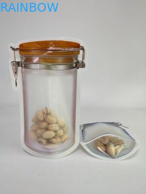 La forma especial empaqueta bolsos brillantes del soporte para arriba con las bolsas de plástico de la cremallera para el empaquetado de las nueces