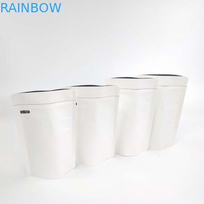 Aduana del OEM 1/8 onza Logo Size Resealable Aluminum Foil blanco 120 micrones de Kraft de soporte del papel encima de bolsas de empaquetado