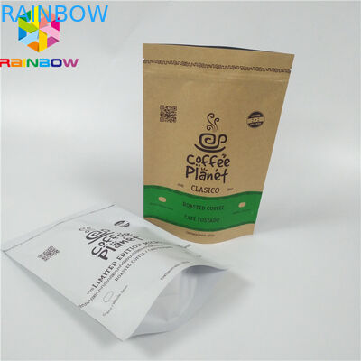 Levántese las bolsas de papel con la bolsa de encargo de Logo Resealable Brown Kraft Paper que empaqueta para los granos de café