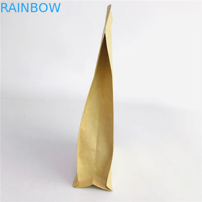 Bolsos biodegradables aceptados de encargo del papel de Brown sellado Kraft del patio con la cremallera