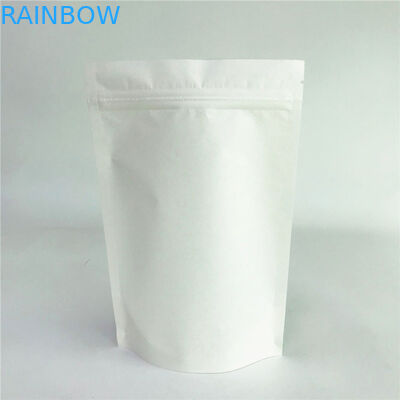 Digitaces que imprimen los bolsos biodegradables de papel blancos de Kraft con la cremallera