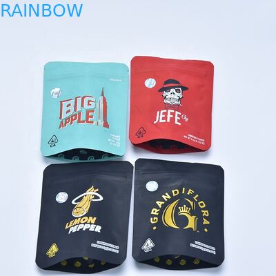 3,5 gramos de mala hierba de impresión de encargo que empaqueta las galletas Ziplock Mylar de la prueba del olor empaquetan el bolso Ziplock a prueba de niños