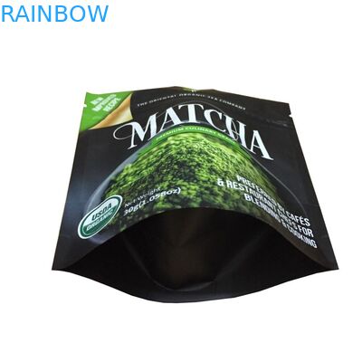 El ZipLock de impresión de encargo empaqueta bolsos del embalaje del polvo del té verde de Matcha de la bolsa del soporte del papel de aluminio para arriba