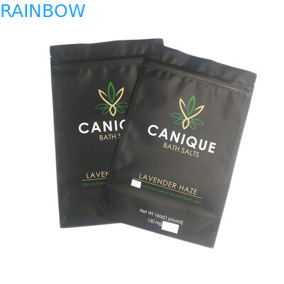 La prueba del olor empaqueta la cremallera de la categoría alimenticia empaqueta el bolso de encargo de plata brillante metálico seco de Mylar de la sal de baño del logotipo 16OZ de las semillas de flor