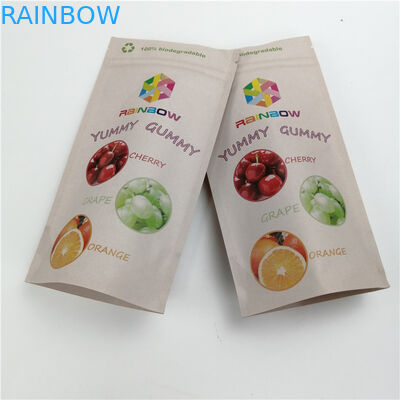 Papel 100% de Kraft modificado para requisitos particulares para las bolsas que se puede volver a sellar de los bolsos Indica/Sativa del bolso de la hoja del tweed