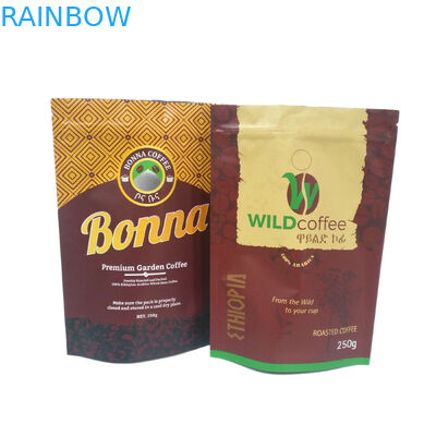 250g 500g 1kg Matte Finish Foil Lined Stand encima del bolso de empaquetado de la cremallera para el empaquetado del café