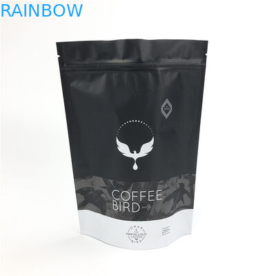 Bolsos de café negros de Matte Snack Plastic Pouches Packaging con una válvula de la manera