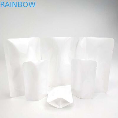 El sellado caliente que se puede volver a sellar de encargo NINGUNA cremallera Doypack resella el soporte de la bolsa encima del bolso de empaquetado material blanco de la semilla de flor de la bolsa PE NY