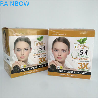 Caja de papel cosmética de empaquetado poner crema facial impresa de encargo de Skincare de la cartulina para el detergente para ropa