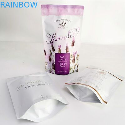 El OEM se levanta los bolsos de aluminio del envase de plástico del efecto de la hoja de oro de Doypack para las sales de baño y las hierbas