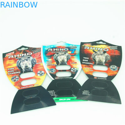 El rinoceronte masculino al por mayor de las cajas de embalaje de las píldoras del aumento 69 tarjetas de empaquetado 3d efectúa la ampolla de la cápsula de Rhinopill que empaqueta el Ca