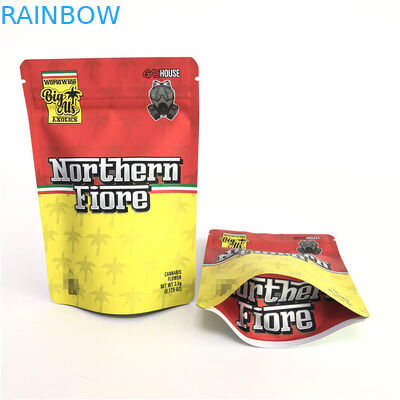 Impresión en offset de Mylar PE CMYK 180mic del levantar del bolso herbario gomoso