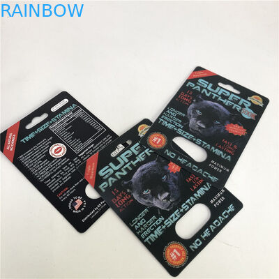 Tarjeta lenticular estupenda plástica CMYK de la ampolla 3D de la píldora de la pantera