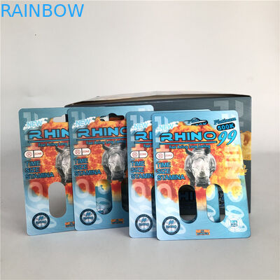 Rinoceronte 99 tarjetas del rinoceronte del agujero 3D del doble 500k para la píldora masculina del aumento