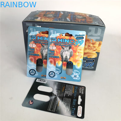 Rinoceronte 99 tarjetas del rinoceronte del agujero 3D del doble 500k para la píldora masculina del aumento
