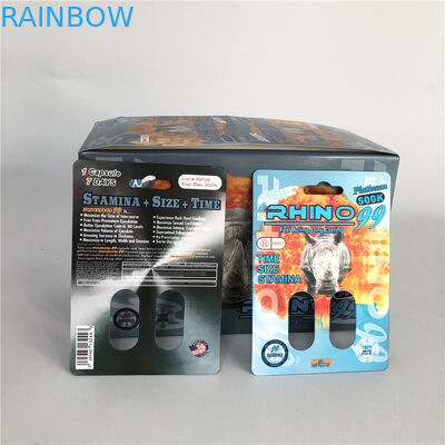 Rinoceronte 99 tarjetas del rinoceronte del agujero 3D del doble 500k para la píldora masculina del aumento