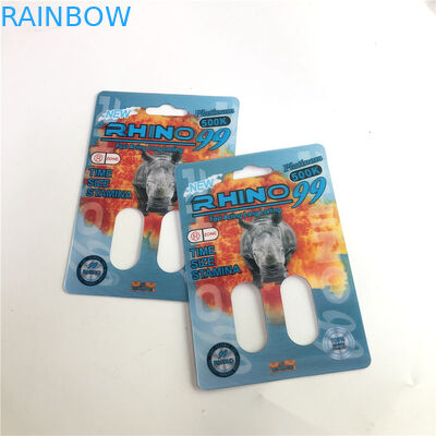 Rinoceronte 99 tarjetas del rinoceronte del agujero 3D del doble 500k para la píldora masculina del aumento