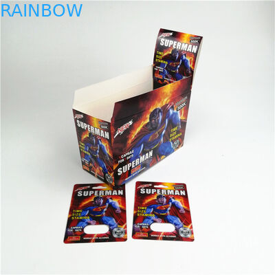 Tarjeta de empaquetado de impresión de seda los 9x12cm de la píldora del sexo de CMYK