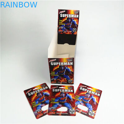 Tarjeta de empaquetado de impresión de seda los 9x12cm de la píldora del sexo de CMYK