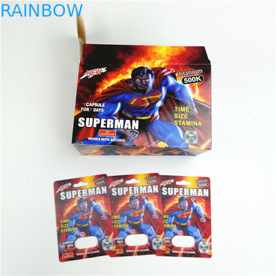 Tarjeta de empaquetado de impresión de seda los 9x12cm de la píldora del sexo de CMYK