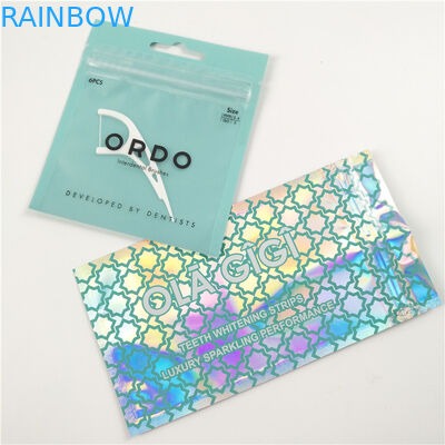 Empaquetado digital modificado para requisitos particulares claro brillante del bolso de la cerradura de la cremallera de la impresión del papel de aluminio de las bolsas de plástico de la seda dental del frente