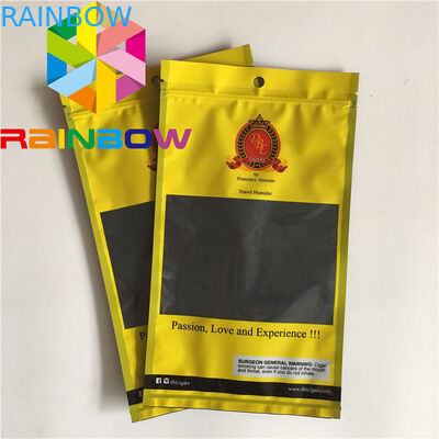 Los tres bolsos planos que se puede volver a sellar de Mylar del sello lateral ven con el empaquetado plástico de las bolsas de la comida de la mala hierba de las bolsas de la humedad del cigarro