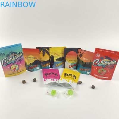 La cremallera de encargo de la prueba del niño de la prueba del olor de las bolsas del soporte de la lámina de mylar de California 3.5g 7g para arriba empaqueta el empaquetado de los caramelos de los gummies de Cbd