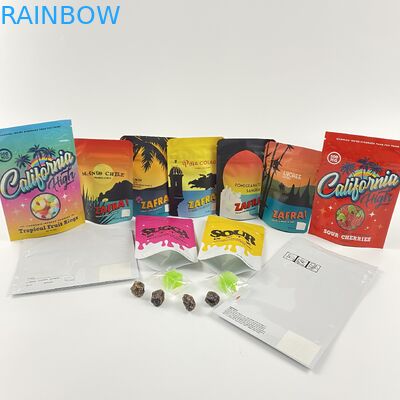 La cremallera de encargo de la prueba del niño de la prueba del olor de las bolsas del soporte de la lámina de mylar de California 3.5g 7g para arriba empaqueta el empaquetado de los caramelos de los gummies de Cbd