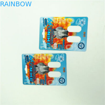 Tarjeta de la ampolla del rinoceronte que empaqueta la cápsula masculina del aumento del whiteboard 350g