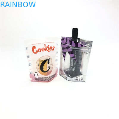 empaquetado a prueba de niños de la bolsa de la hoja de Mylar de la galleta de la suave al tacto de las semillas de flor de 1/8oz 3.5g CBD